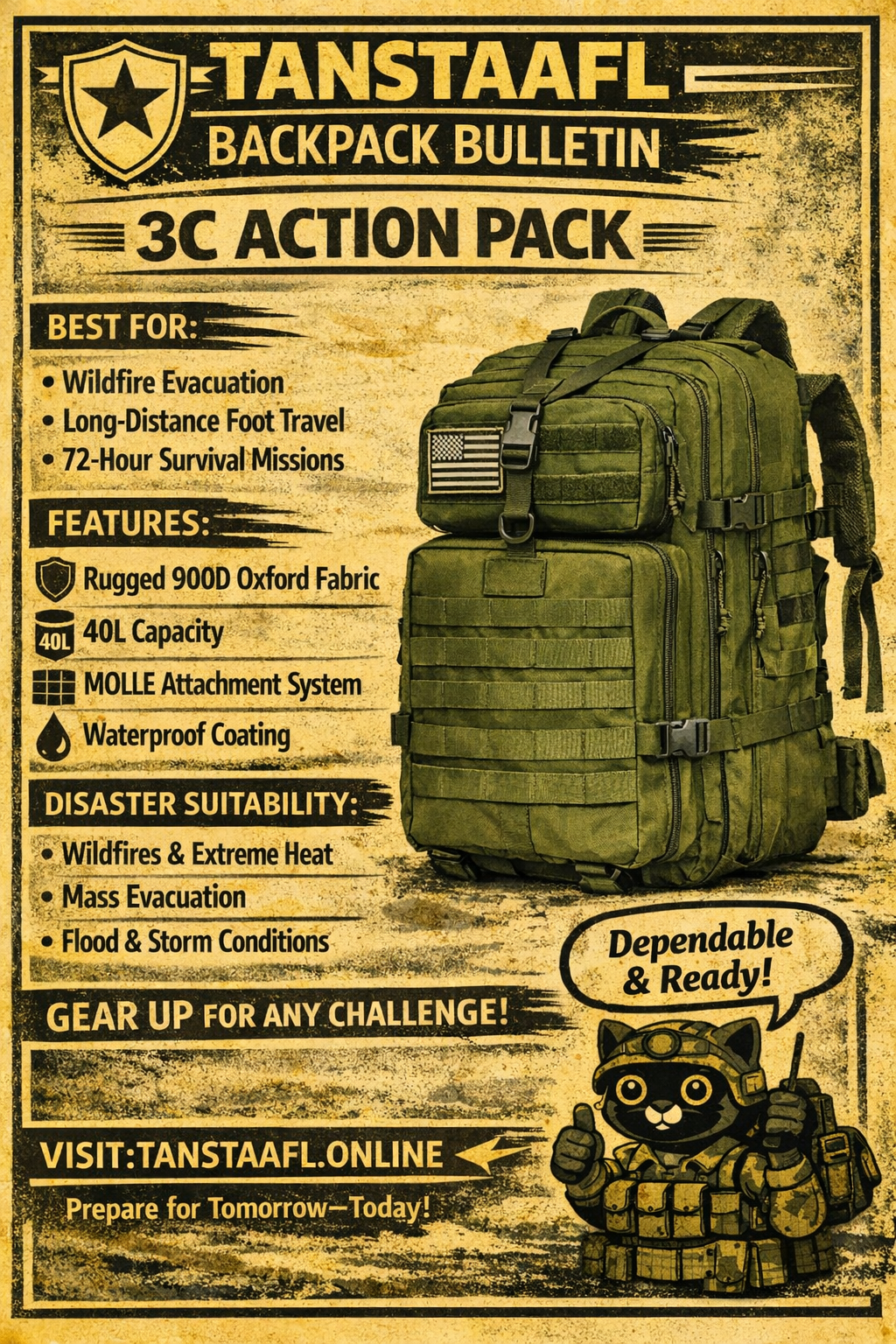 DISASTER BACKPACK 3C - ACTION PACK
