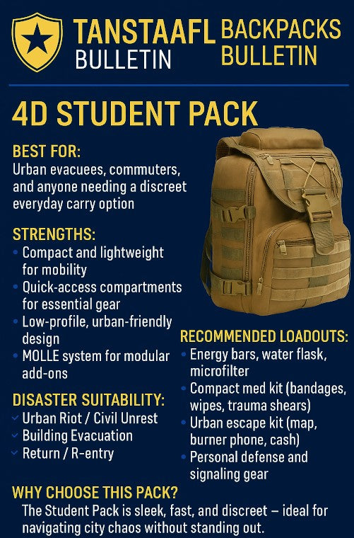 DISASTER BACKPACK 4D - STUDENT PACK