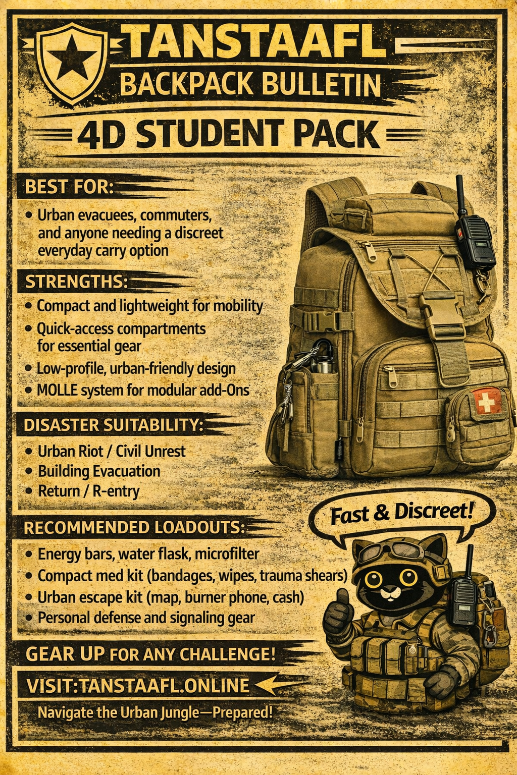 DISASTER BACKPACK 4D - STUDENT PACK