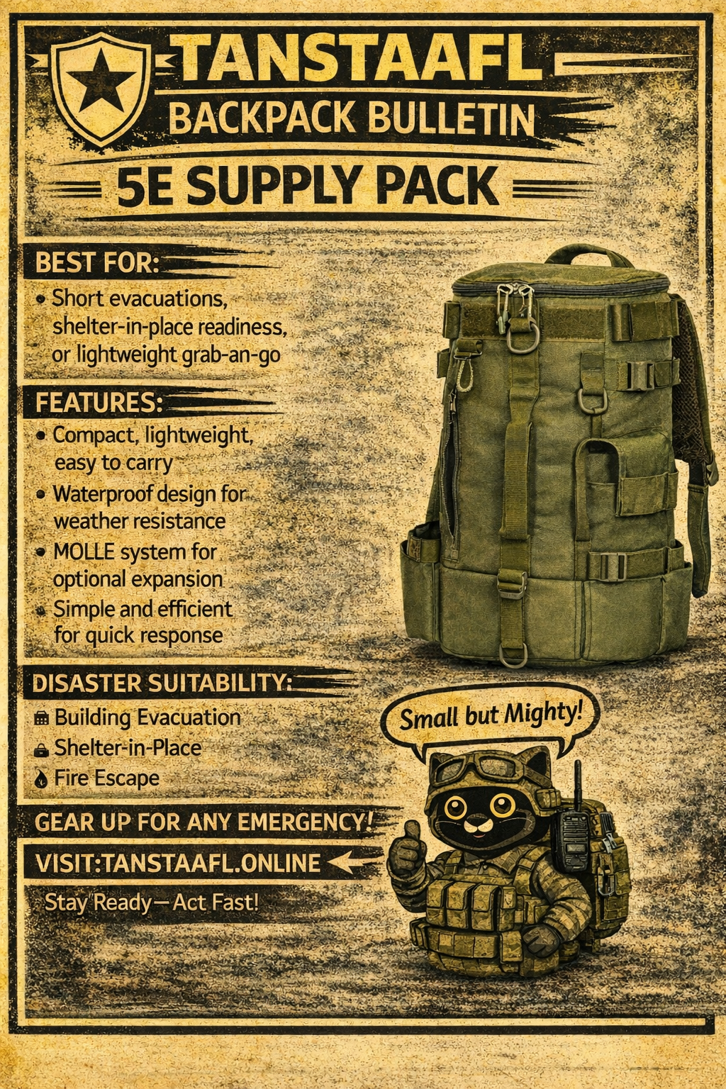 DISASTER BACKPACK 5E - SUPPLY PACK