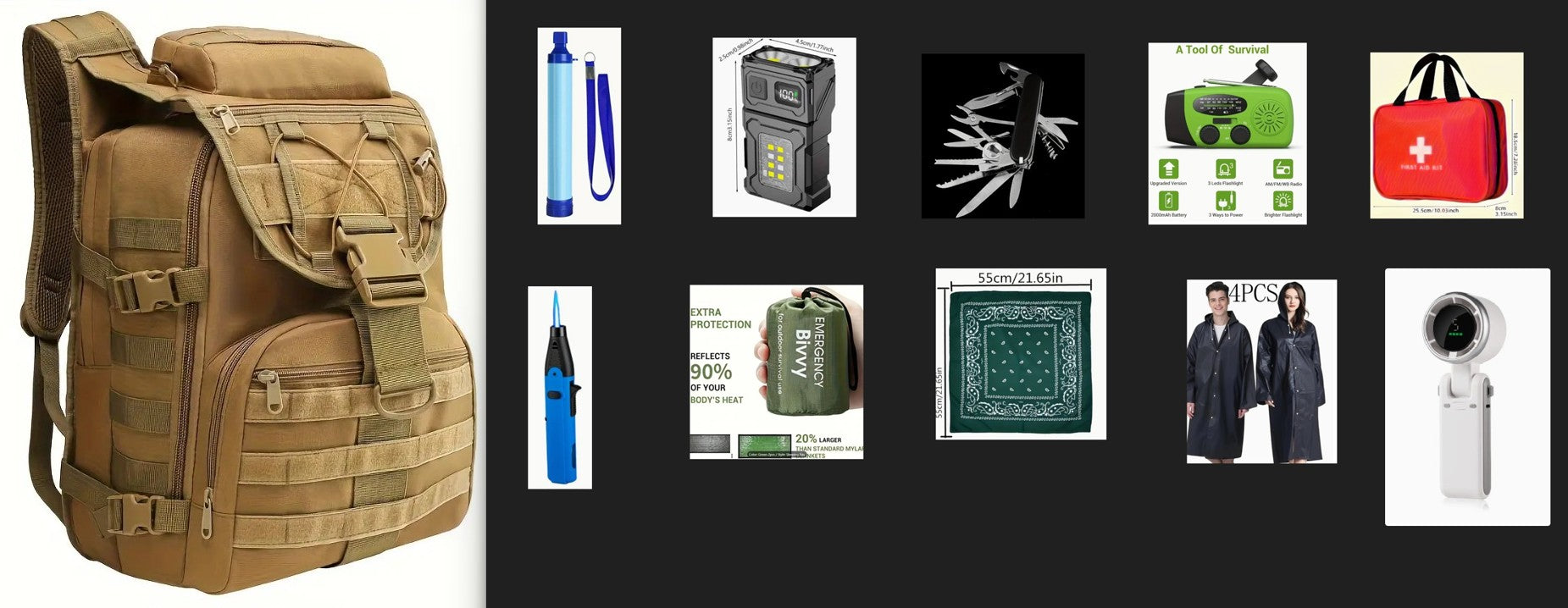 TANSTAAFL DEFCON-4 BACKPACK LOADED with TOP ESSENTIALS