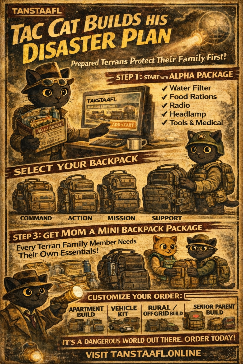 TANSTAAFL BACKPACKS UNIFIED ESSENTIALS COLLECTION w SUPPORT PACK