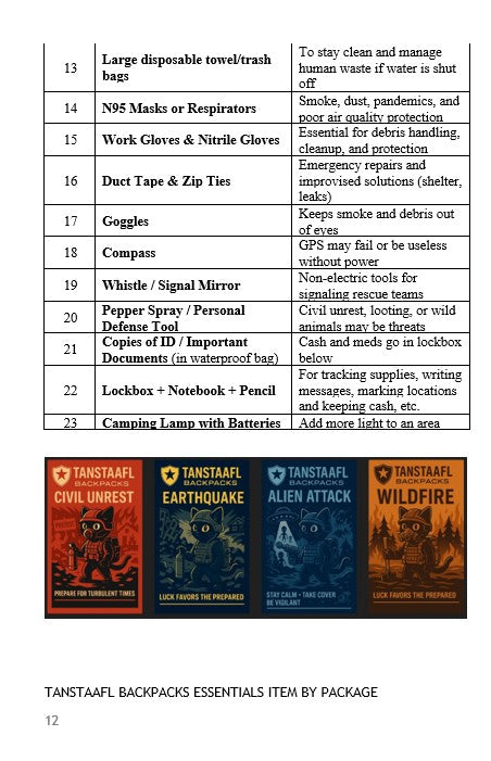 BULLETIN 007 - TAC CAT'S DISASTER TIPS BOOKLET