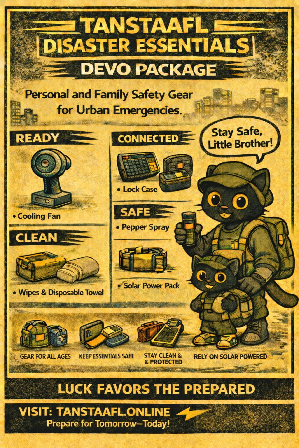 TANSTAAFL BACKPACKS DISASTER ESSENTIALS PACKAGE DEVO