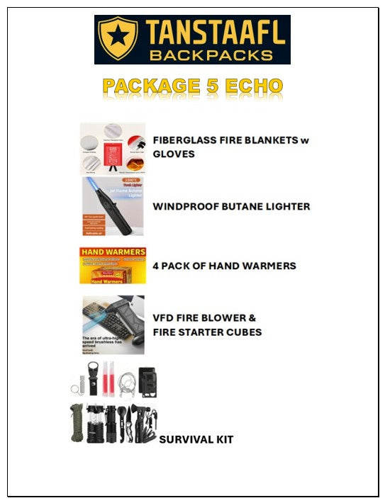 TANSTAAFL BACKPACKS DISASTER ESSENTIALS PACKAGE ECHO