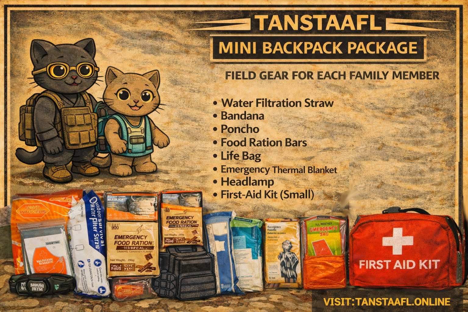 MINI BACKPACK PACKAGE LOADOUT - 9L MINI TACTICAL BACKPACK FOR KID & SENIORS