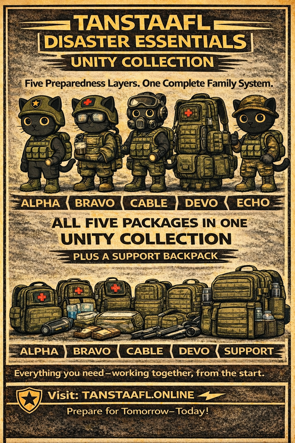 TANSTAAFL BACKPACKS UNIFIED ESSENTIALS COLLECTION w SUPPORT PACK