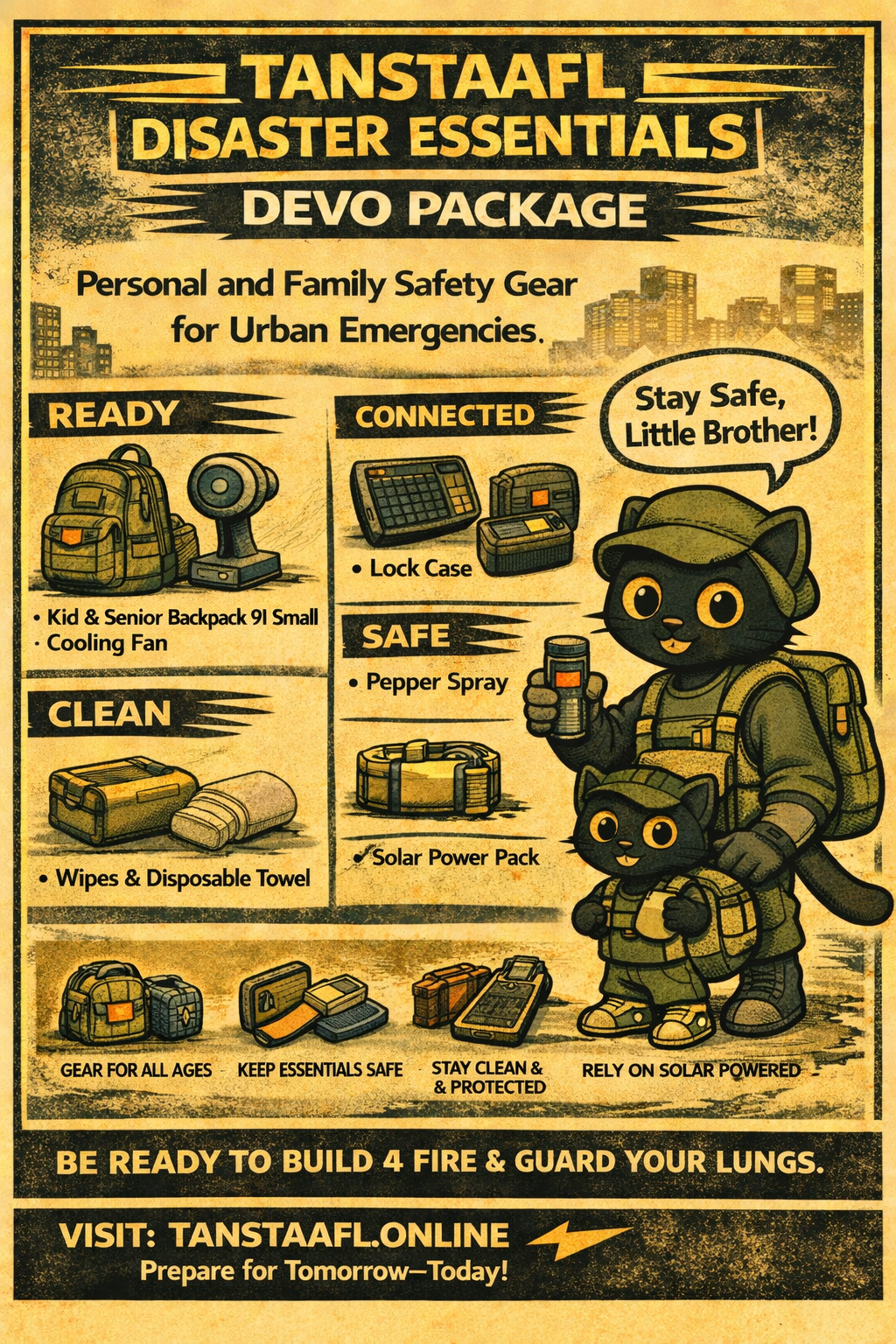 TANSTAAFL BACKPACKS DISASTER ESSENTIALS PACKAGE DEVO