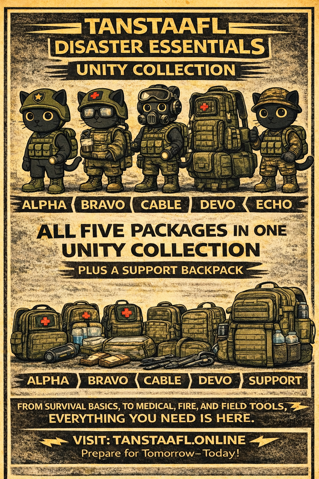 TANSTAAFL BACKPACKS UNIFIED ESSENTIALS COLLECTION w SUPPORT PACK